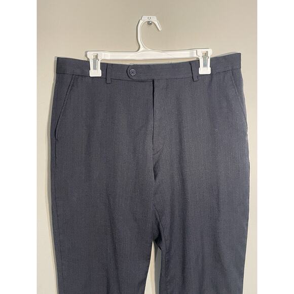 Black Saks Fifth Avenue Men’s Flat Front Wool Dress Pants Gray • 36x32 - Picture 2 of 9